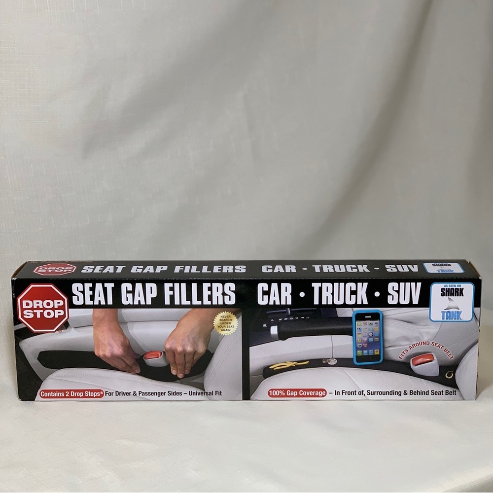 NWT Drop Stop Original Car Seat Gap Filler Shark Tank Seat Console Organizer Set - Picture 8 of 16